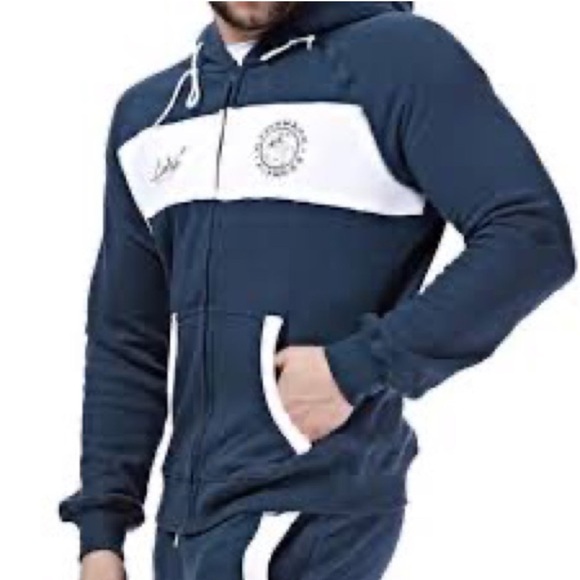 Gymshark Luxe Legacy Zip Hoodie and Pants Blue Mens Size Large - Picture 4 of 8